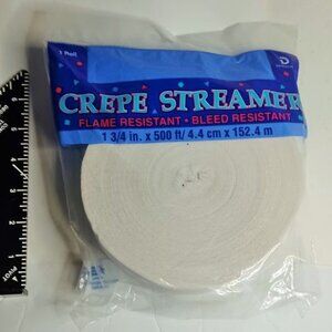 Lot of 3-NEW Jumbo White Streamer 1500 Ft -500 each roll -1 3/4 inches x 500 ft